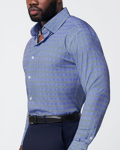 "The Knox" Navy & White Plaid | State & Liberty Dress Shirts