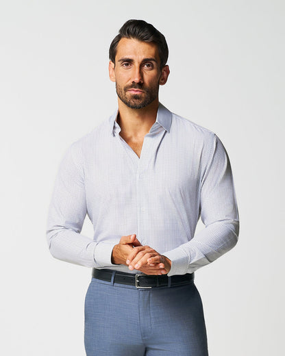 "The Luca" Black Dashed Mini Grid | State & Liberty Dress Shirts