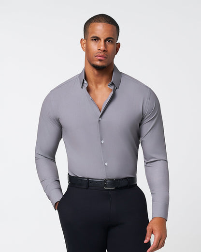 "The Mahoney" Dark Grey Weave | State & Liberty Dress Shirts