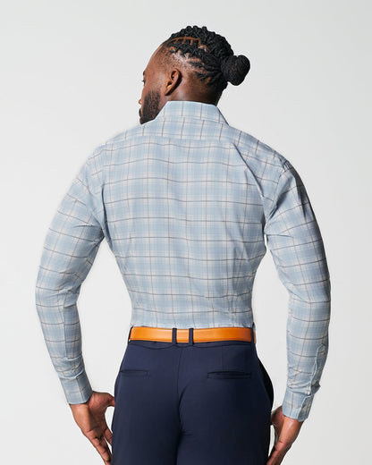 "The Mello" Light Blue & Grey Multi Plaid | State & Liberty Dress Shirts