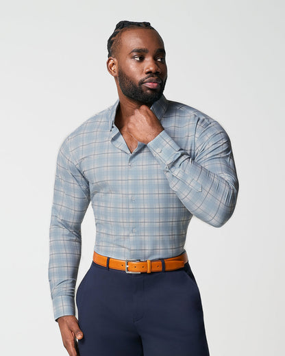 "The Mello" Light Blue & Grey Multi Plaid | State & Liberty Dress Shirts