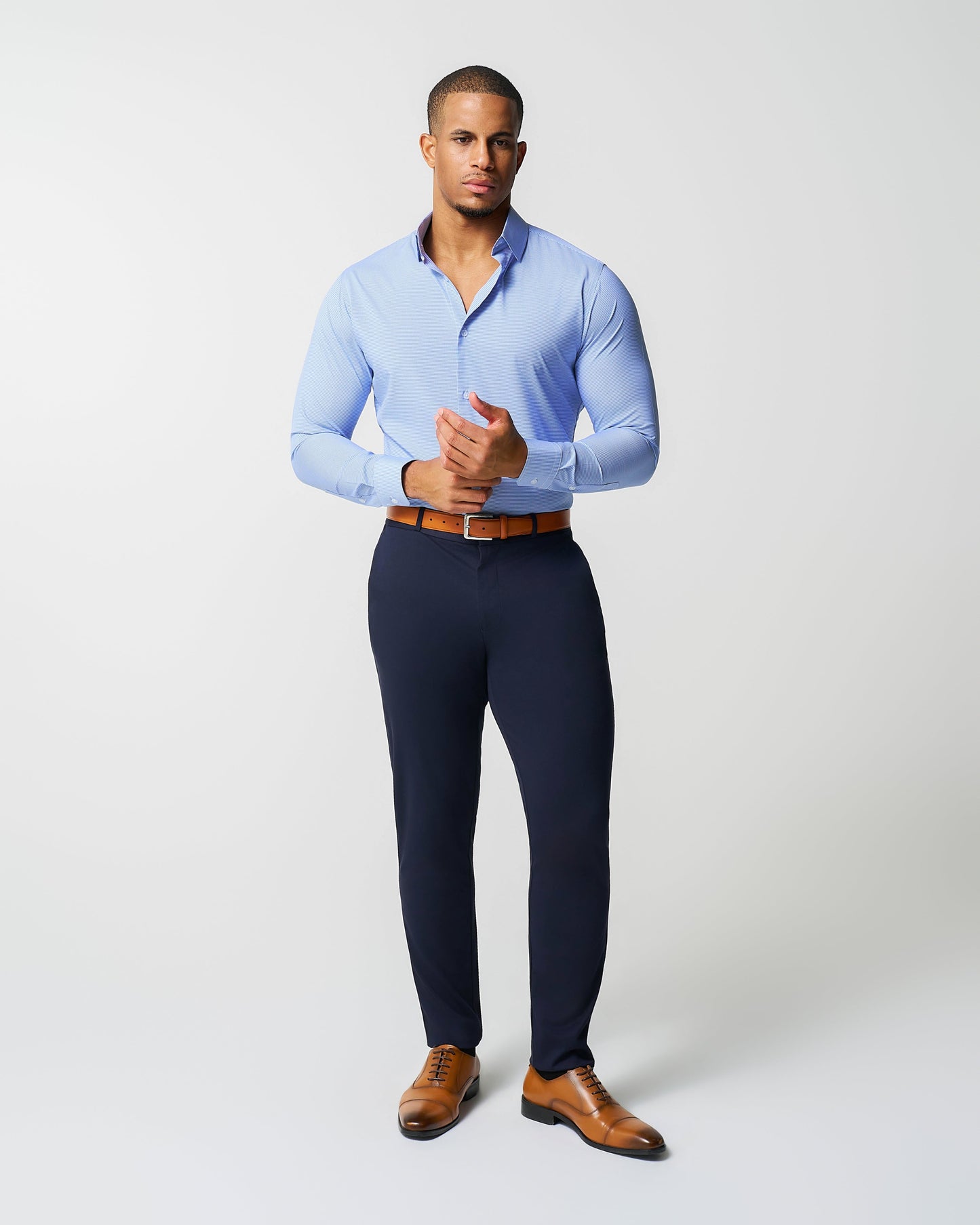 "The Merrill" Blue Micro Check | State & Liberty Dress Shirts