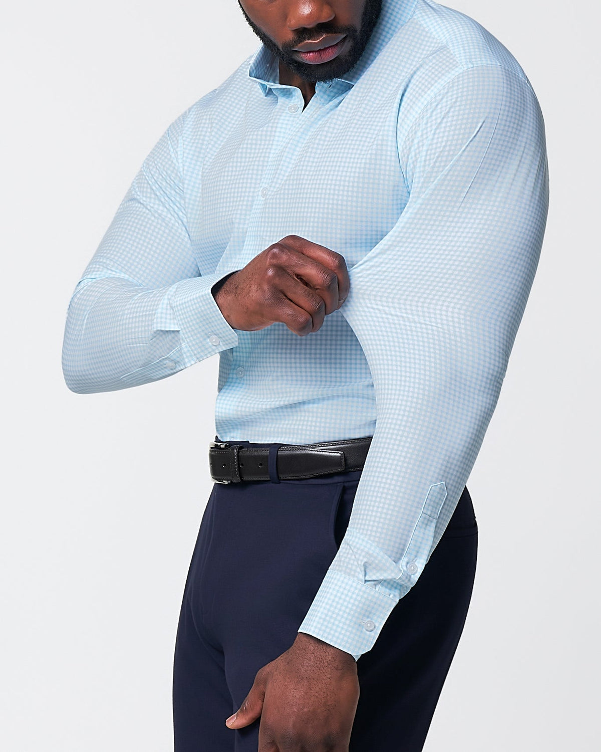 "The Nash" Baby Blue Gingham | State & Liberty Dress Shirts
