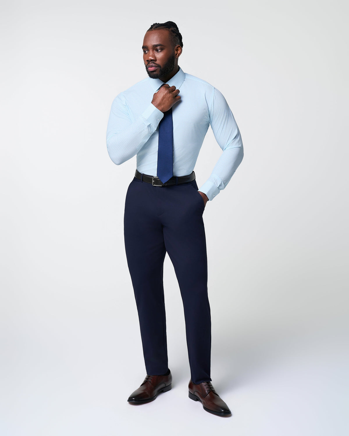 "The Nash" Baby Blue Gingham | State & Liberty Dress Shirts