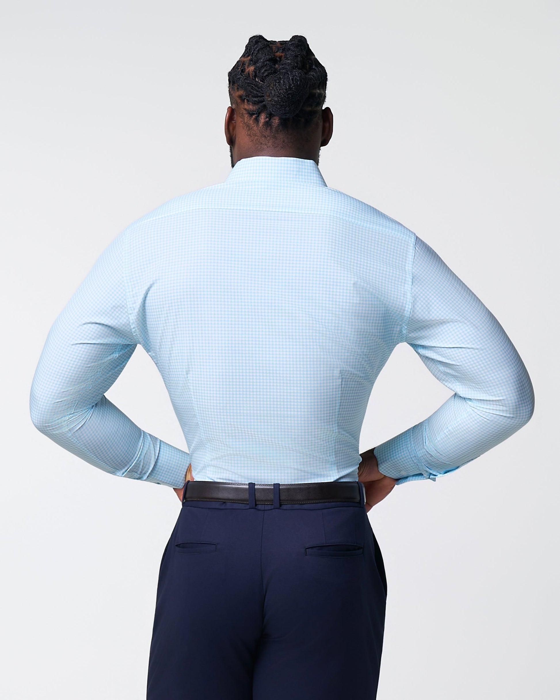 "The Nash" Baby Blue Gingham | State & Liberty Dress Shirts