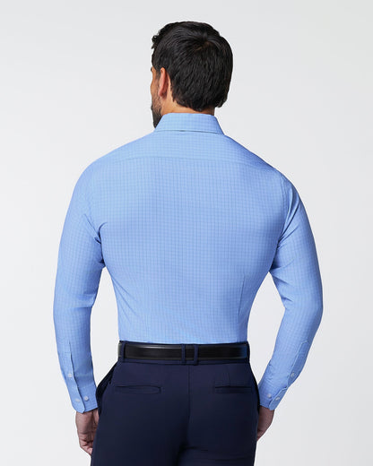 "The Reynolds" Powder Blue and Navy Windowpane | State & Liberty Dress Shirts