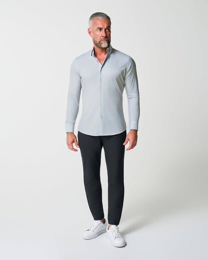 "The Robby" Grey & White Herringbone | State & Liberty Dress Shirts