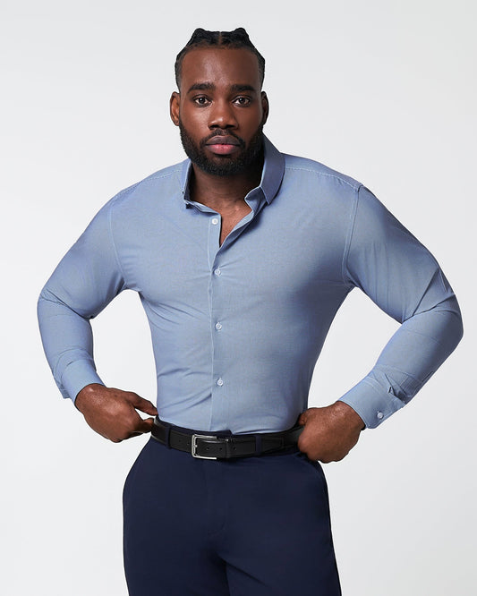 "The Rover" Blue Mini Windowpane | State & Liberty Dress Shirts
