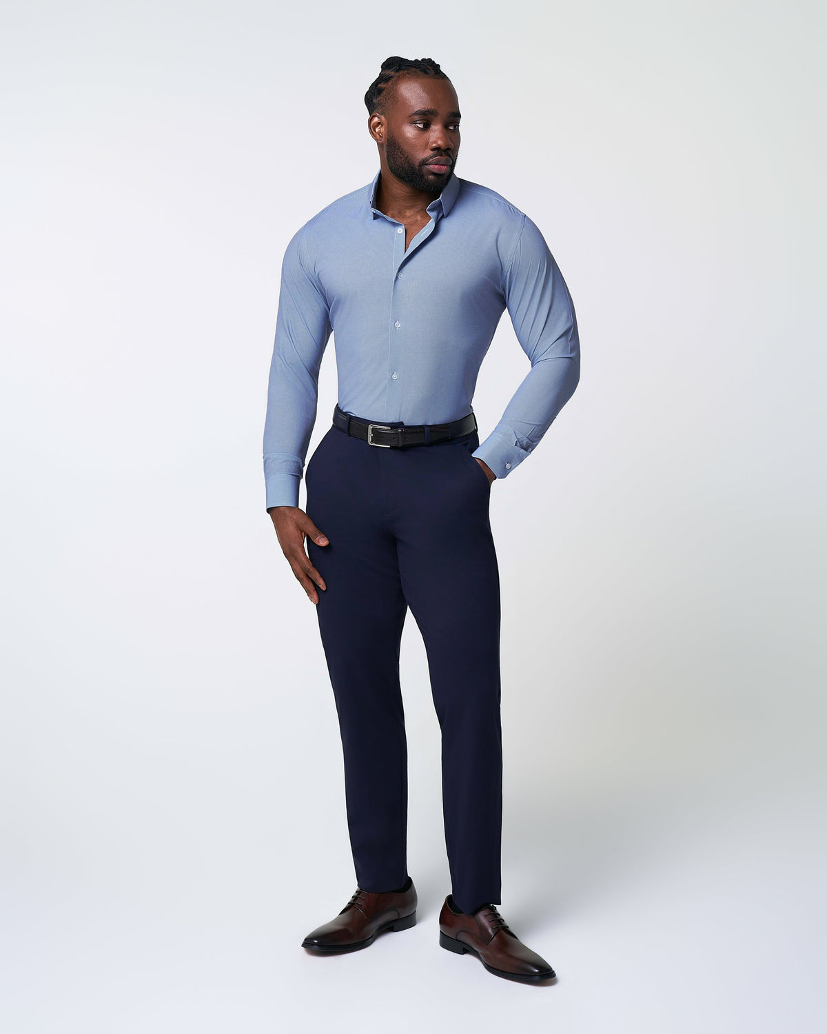 "The Rover" Blue Mini Windowpane | State & Liberty Dress Shirts