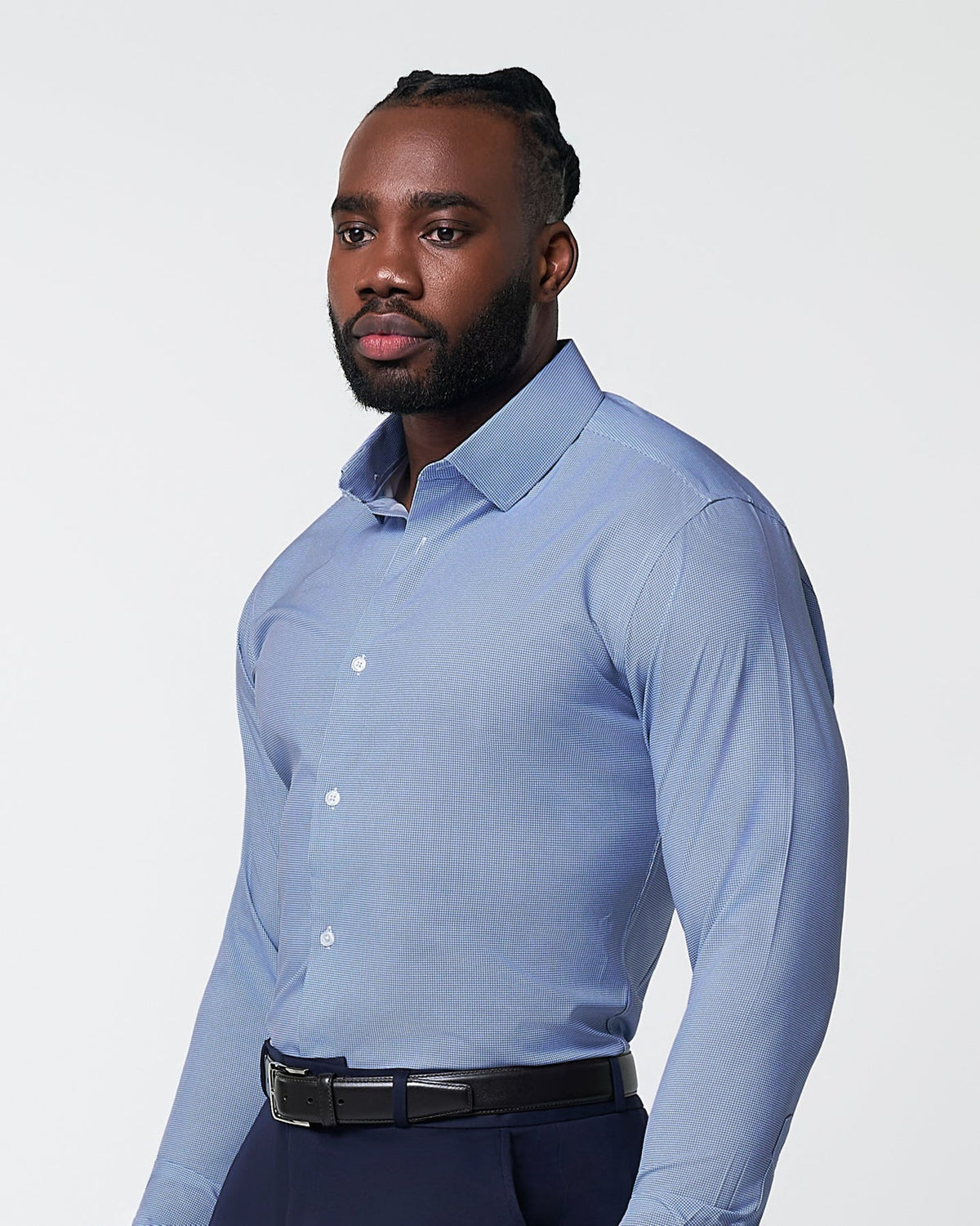"The Rover" Blue Mini Windowpane | State & Liberty Dress Shirts