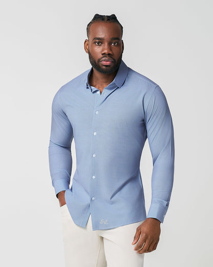 "The Rover" Blue Mini Windowpane | State & Liberty Dress Shirts