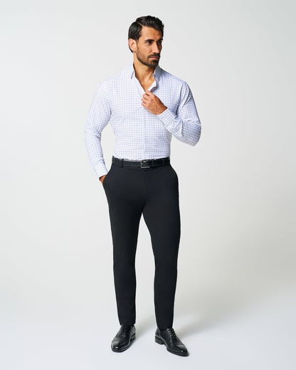 "The Scottie" Grey & White Windowpane | State & Liberty Dress Shirts
