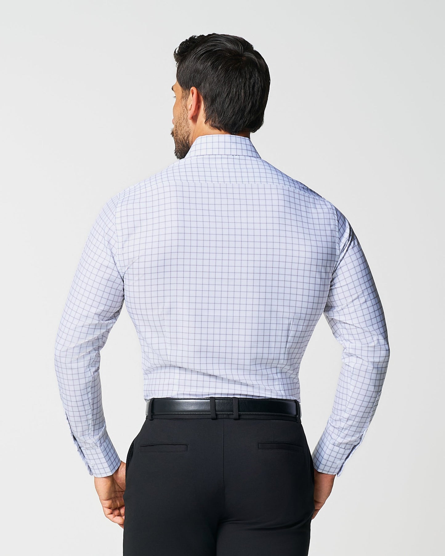 "The Scottie" Grey & White Windowpane | State & Liberty Dress Shirts