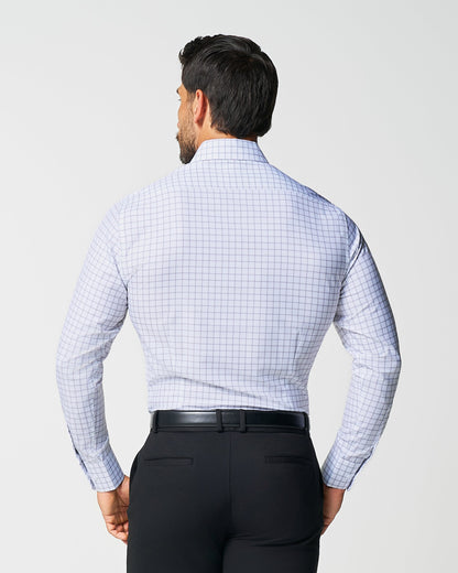 "The Scottie" Grey & White Windowpane | State & Liberty Dress Shirts