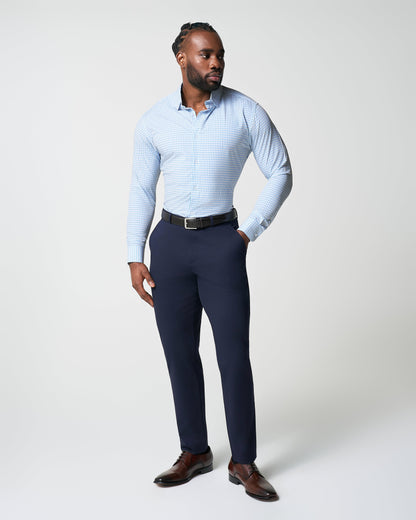 "The Soho" Light Blue Windowpane | State & Liberty Dress Shirts