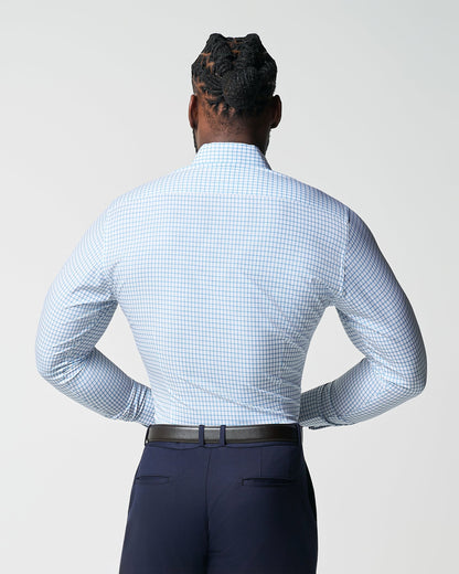 "The Soho" Light Blue Windowpane | State & Liberty Dress Shirts