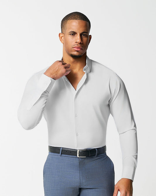 "The Stafford" Solid White Weave | State & Liberty Dress Shirts
