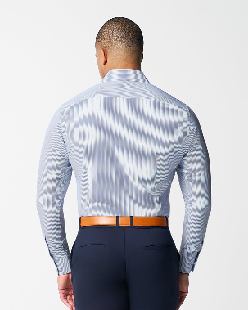 "The Tucker" Mid-Blue Bengal Stripe | State & Liberty Dress Shirts
