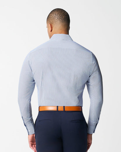 "The Tucker" Mid-Blue Bengal Stripe | State & Liberty Dress Shirts