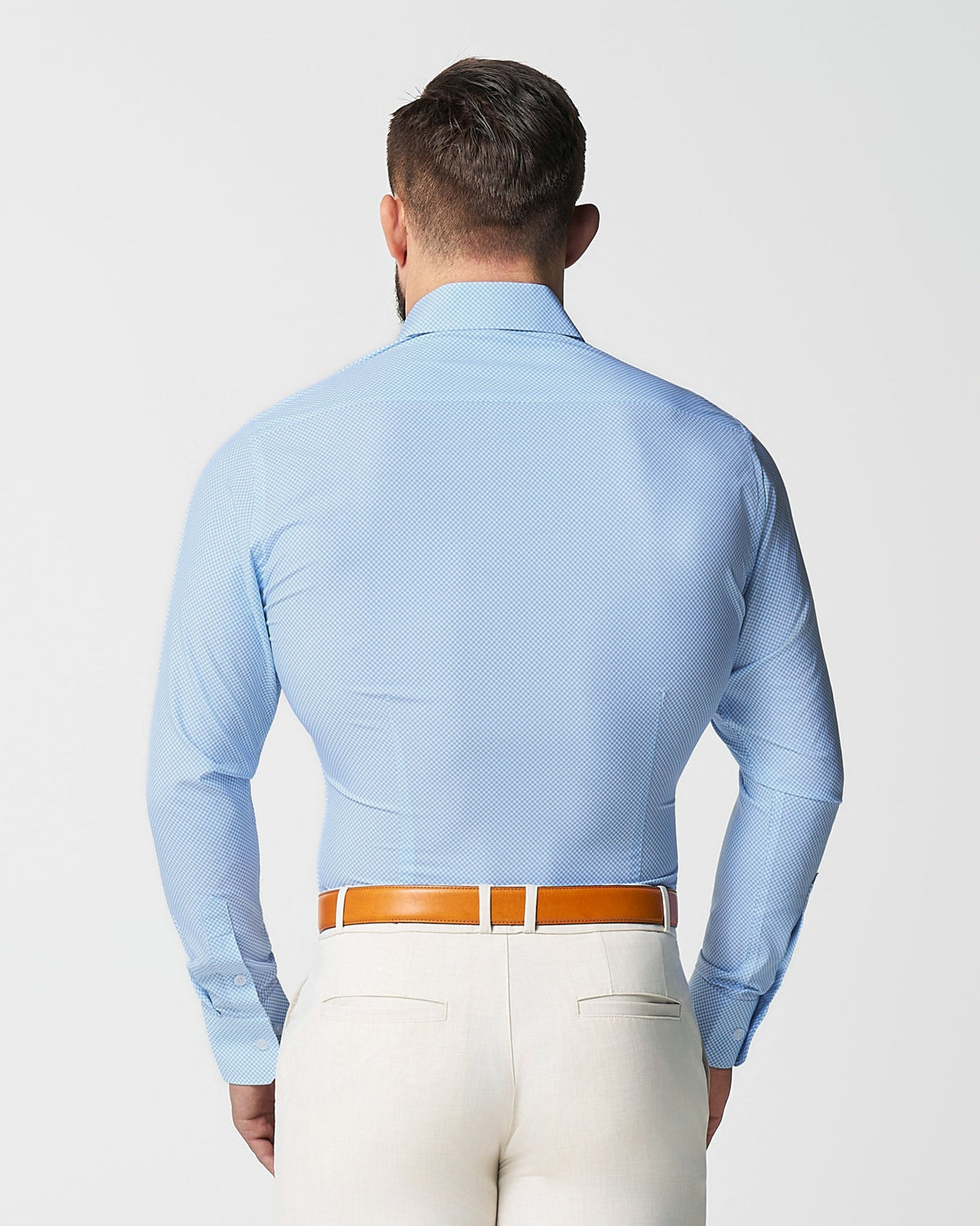 "The Vernor" Light Blue Square Check Print | State & Liberty Dress Shirts