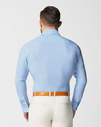 "The Vernor" Light Blue Square Check Print | State & Liberty Dress Shirts