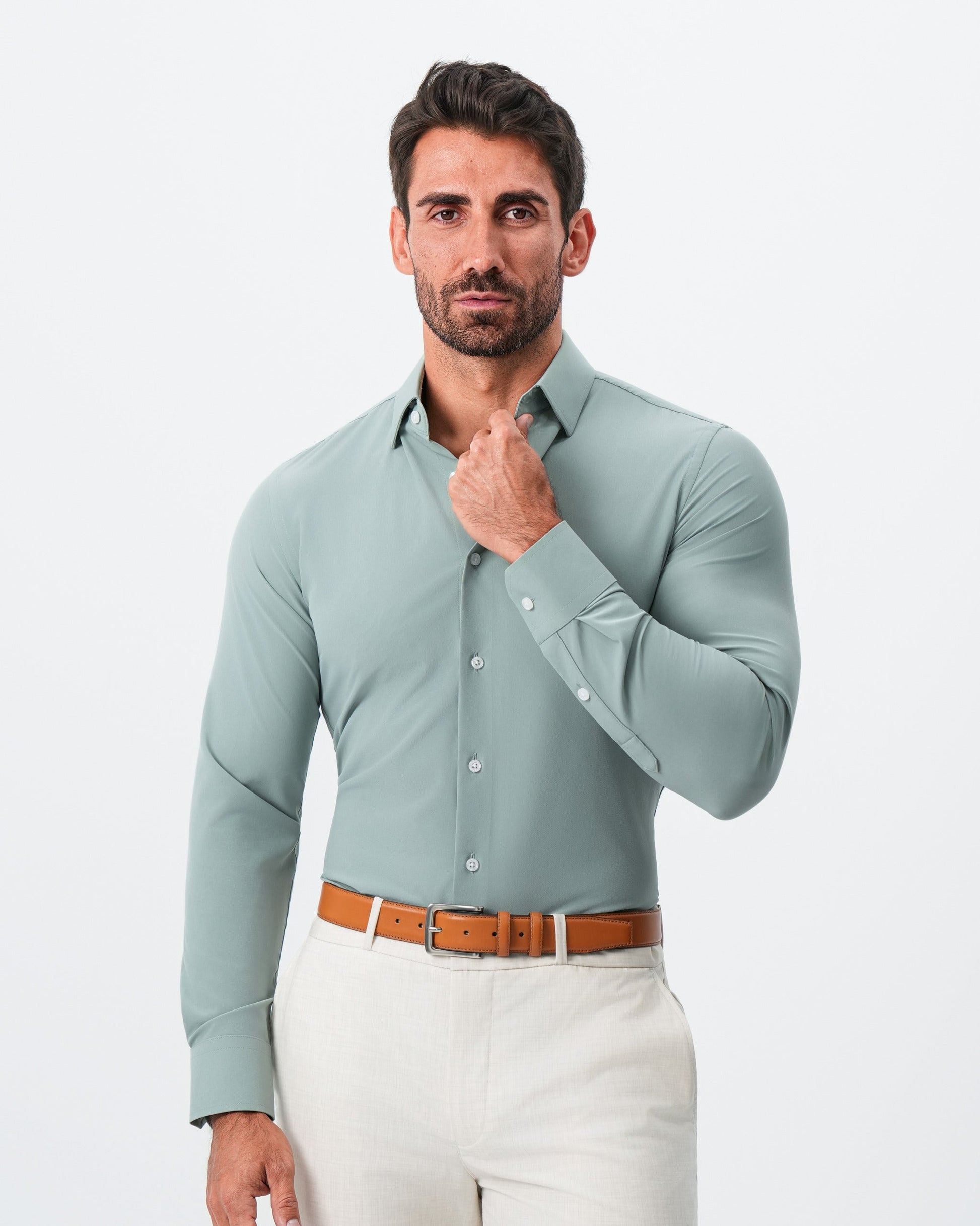 "The Westfield" Solid Sage Green | State & Liberty Dress Shirts