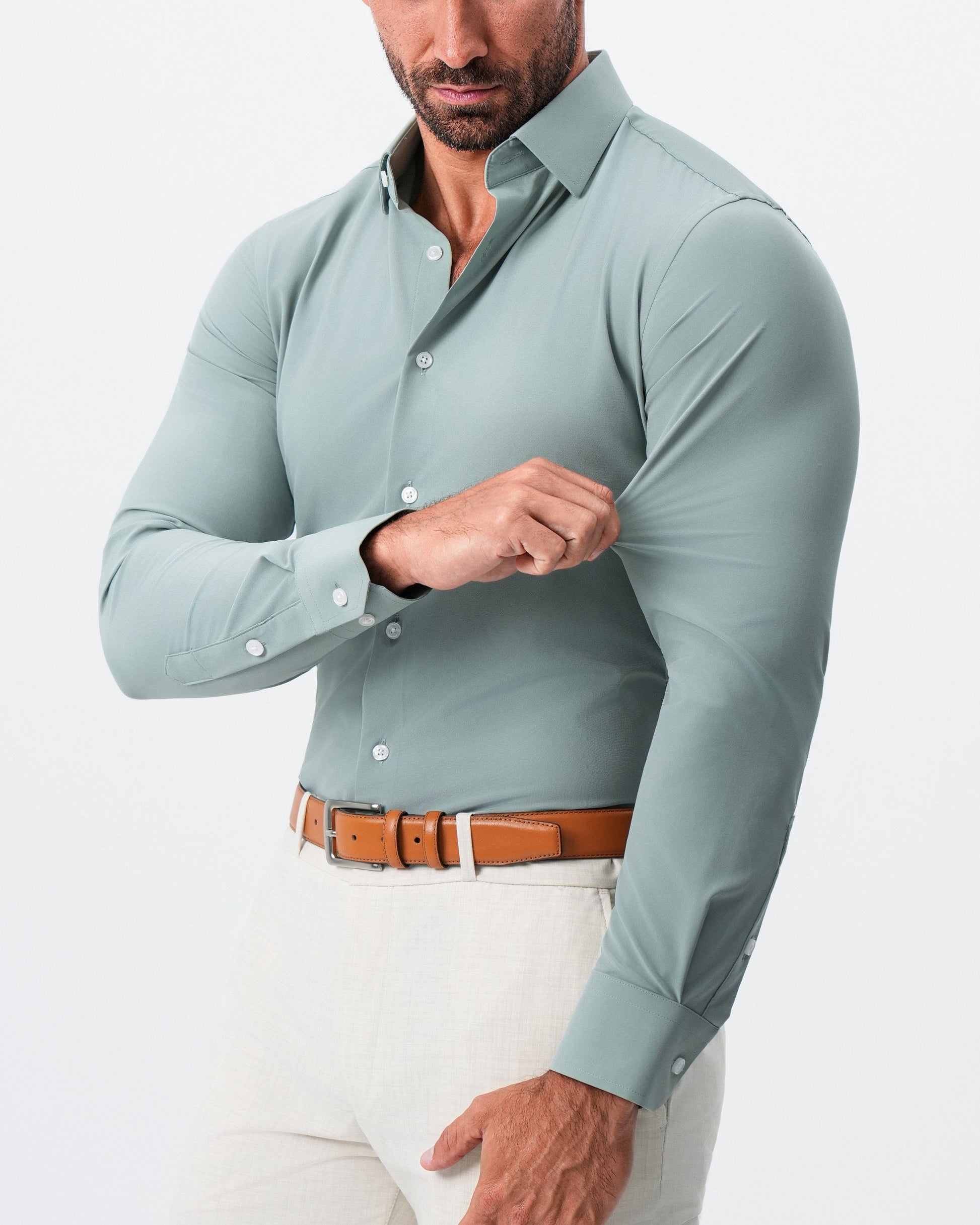 "The Westfield" Solid Sage Green | State & Liberty Dress Shirts
