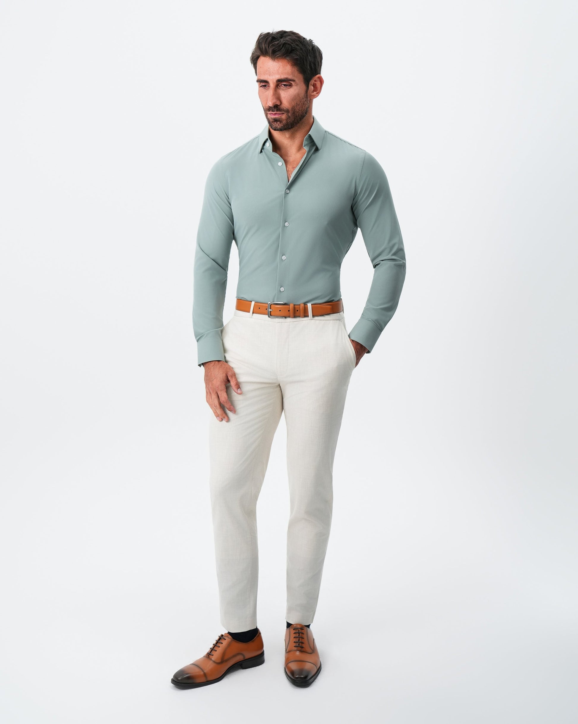"The Westfield" Solid Sage Green | State & Liberty Dress Shirts