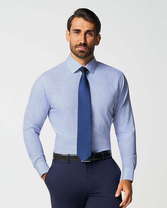 "The Weston" Light Blue, Pink & Black Plaid | State & Liberty Dress Shirts
