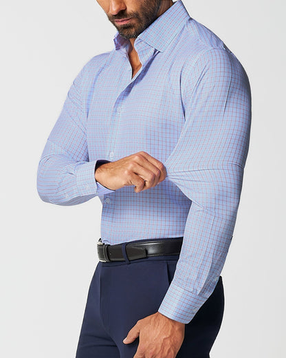 "The Weston" Light Blue, Pink & Black Plaid | State & Liberty Dress Shirts