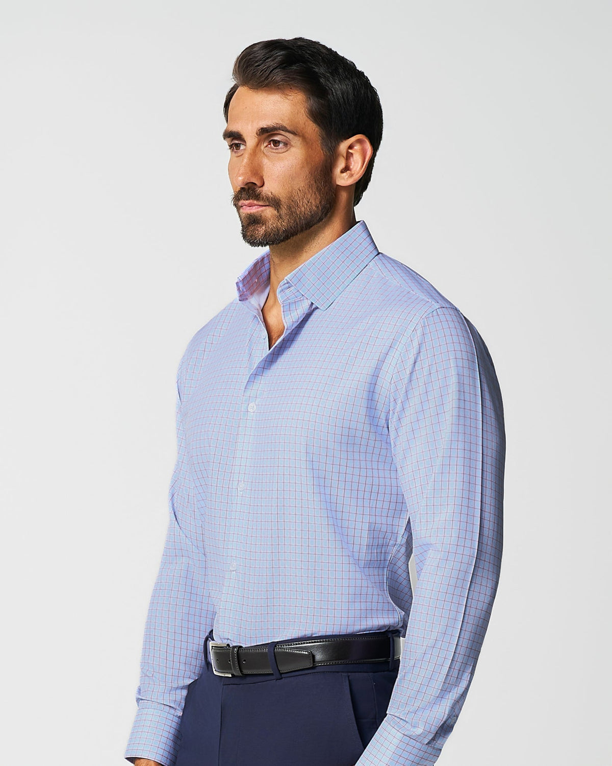 "The Weston" Light Blue, Pink & Black Plaid | State & Liberty Dress Shirts