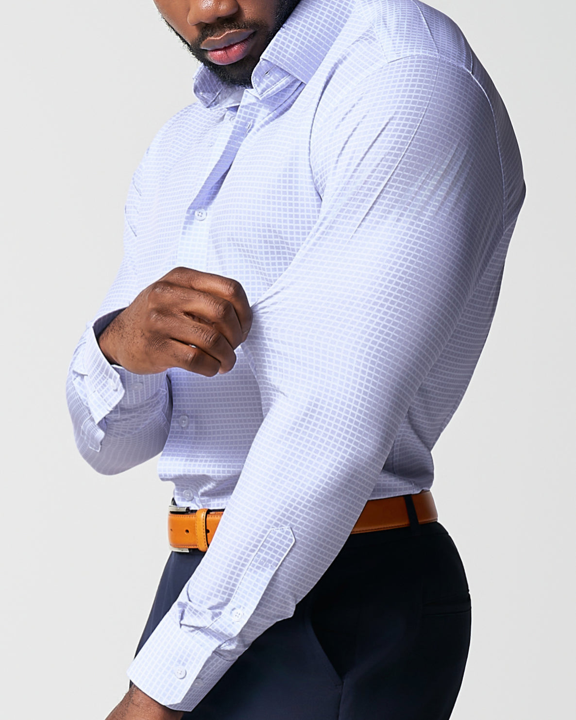 "The Xavier" Lavender with White Windowpane | State & Liberty Dress Shirts