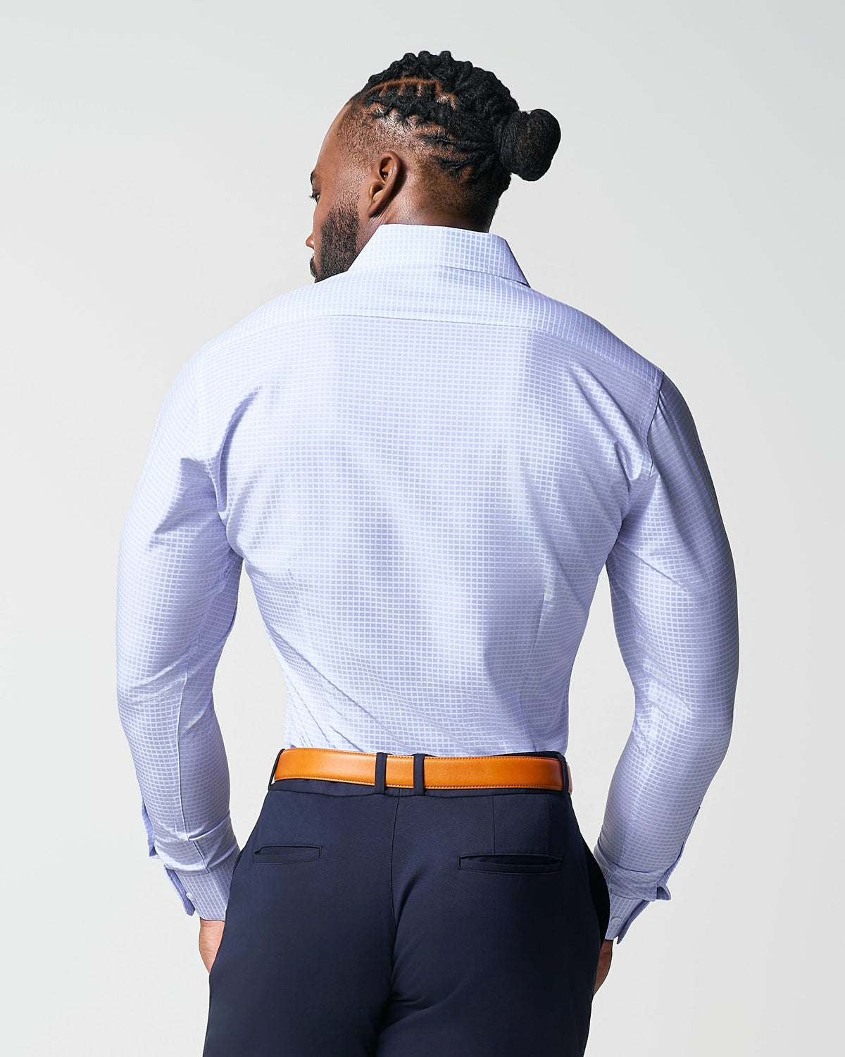"The Xavier" Lavender with White Windowpane | State & Liberty Dress Shirts