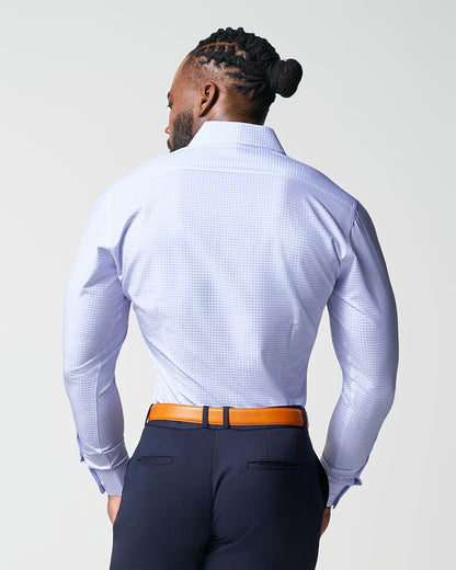 "The Xavier" Lavender with White Windowpane | State & Liberty Dress Shirts
